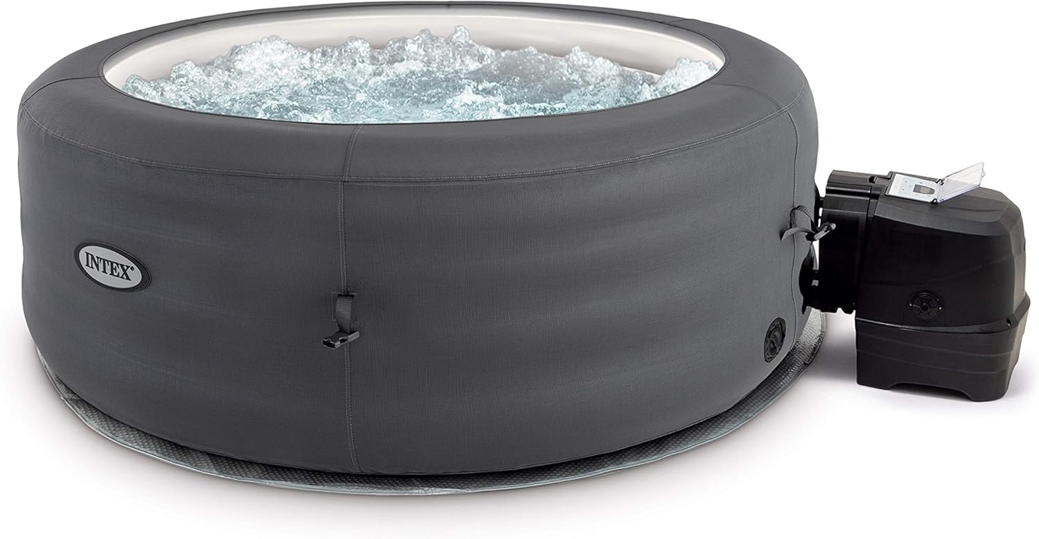 Simple Spa 28482EX –  idromassaggio gonfiabile, 4 posti, grigio, diametro 196 x 66 cm